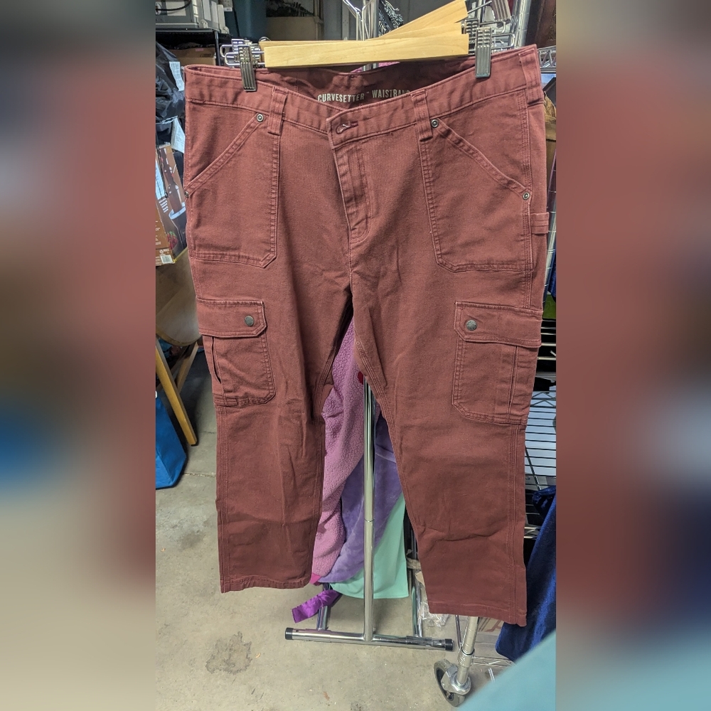 Women's DuluthFlex Fire Hose Slim Leg Cargo Pants in Burgundy Red